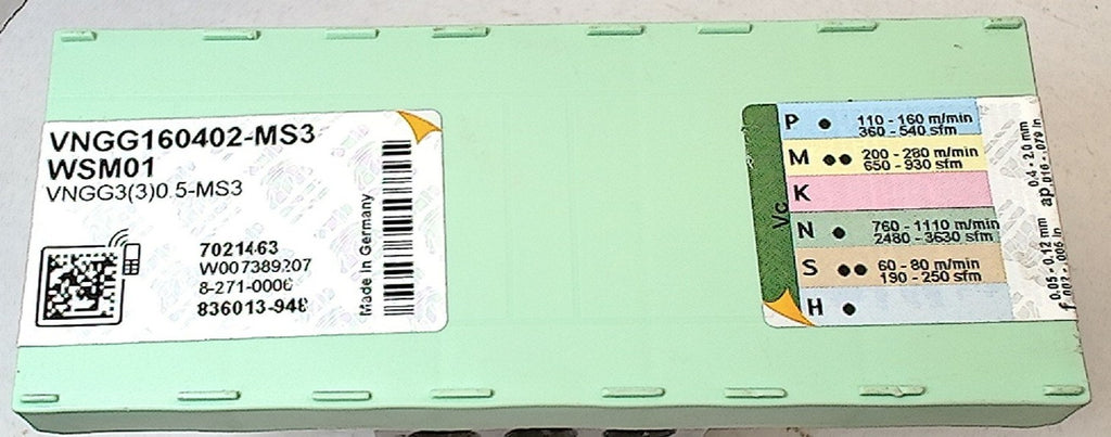 Lot 200-1153 Walter VNGG160402-MS3 Turning inserts