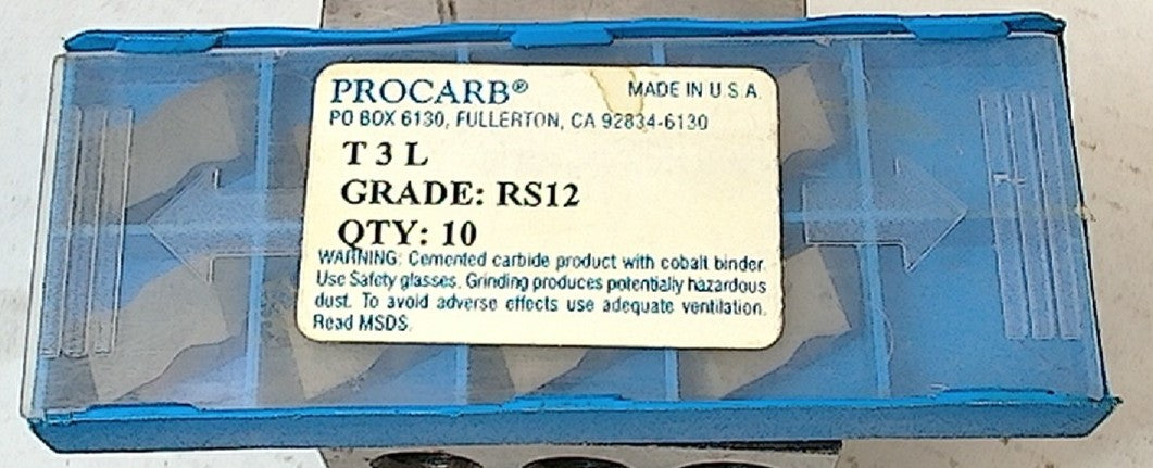 Lot 200-1157 Procarb NT3L Topnotch threading inserts