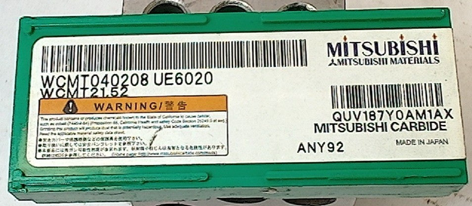 Lot 200-1158 Mitsubishi WCMT040208 Indexable turning inserts