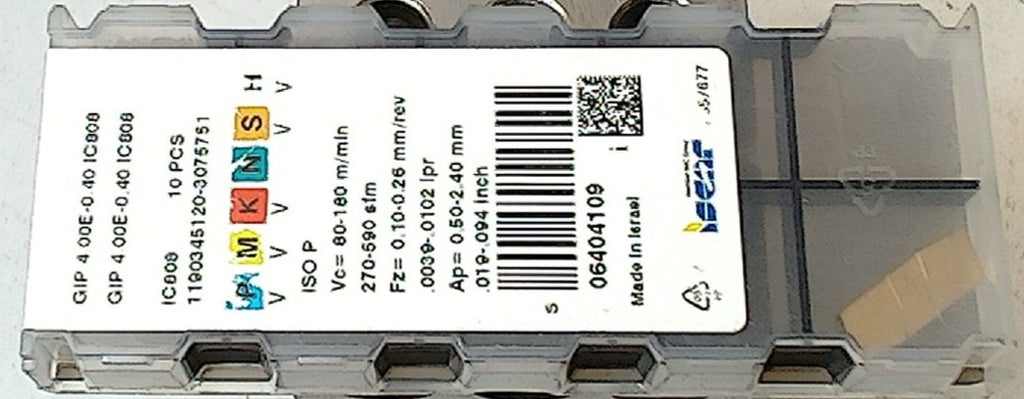 Lot 200-1169 Iscar GIP400E040 IC808 Indexable grooving inserts