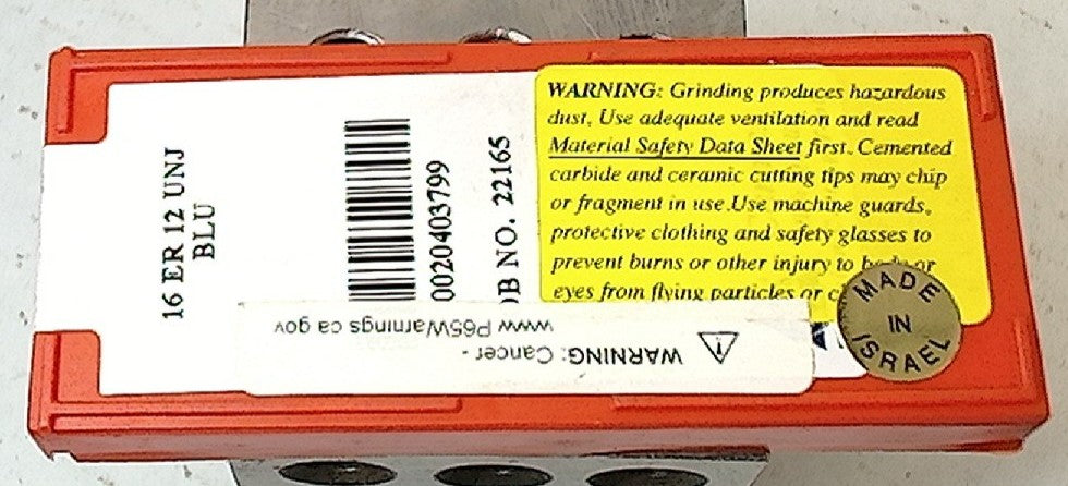Lot 200-1170 Carmex 16ER12 UNJ Laydown threading inserts
