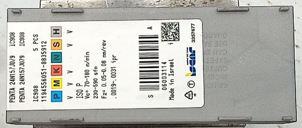 Lot 200-1175 Iscar Penta 24N157J079 IC908 Indexable grooving inserts
