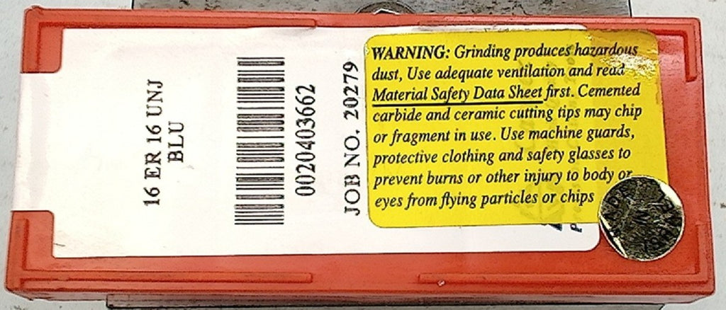 Lot 200-1190 Carmex 16 ER 16 UN BMA Laydown Threading Inserts