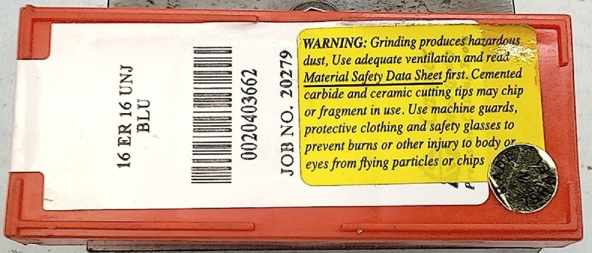 Lot 200-1190 Carmex 16 ER 16 UN BMA Laydown Threading Inserts