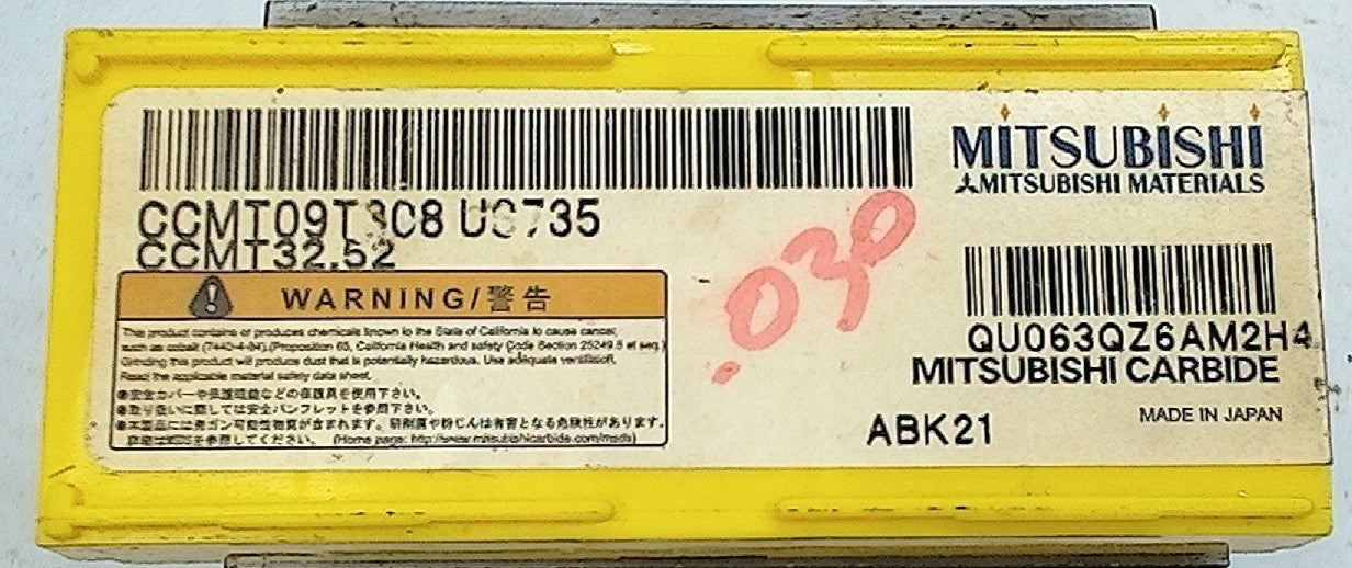 Lot 200-1192 Mitsubishi CCMT32.52 Indexable turning Inserts