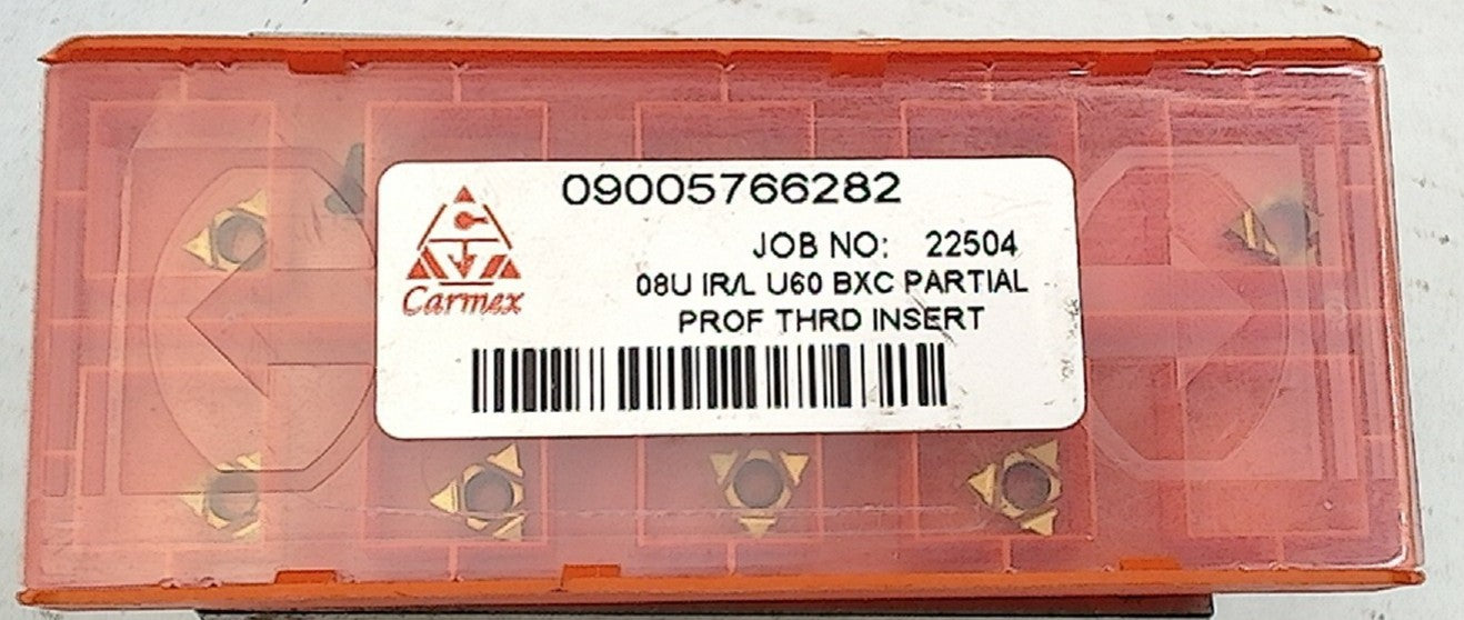 Lot 200-1199 Carmex 08U IR/L U60 BXC Laydown threading inserts