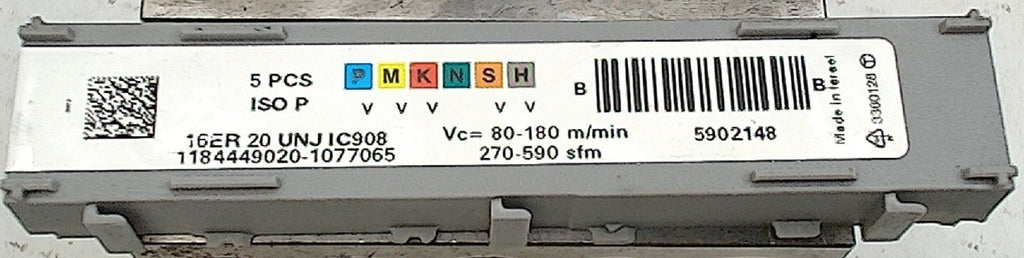 Lot 200-12014 Iscar 16 ER 2o UNJ IC908 Laydown threading inserts
