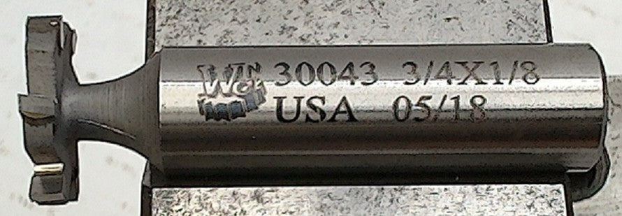 Lot 150-1134 Unidentified 0.75 x 0.125 carbide tipped woodruff keyseat cutter