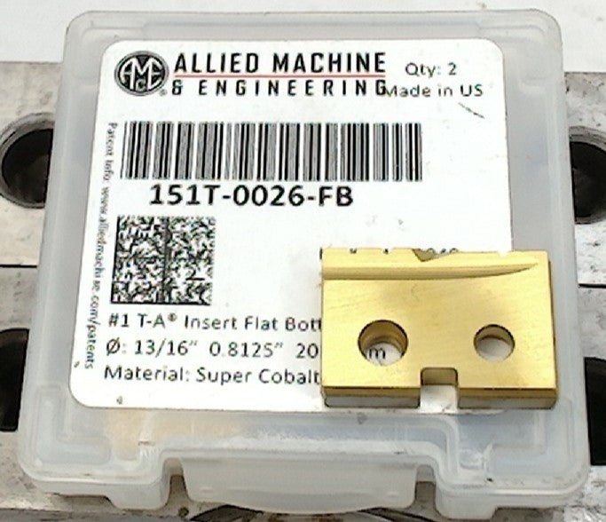Lot 100-1157 Allied Machine and Engineering Spade Drill Insert: 13/16" Dia, Seat Size 1, 180 deg Point