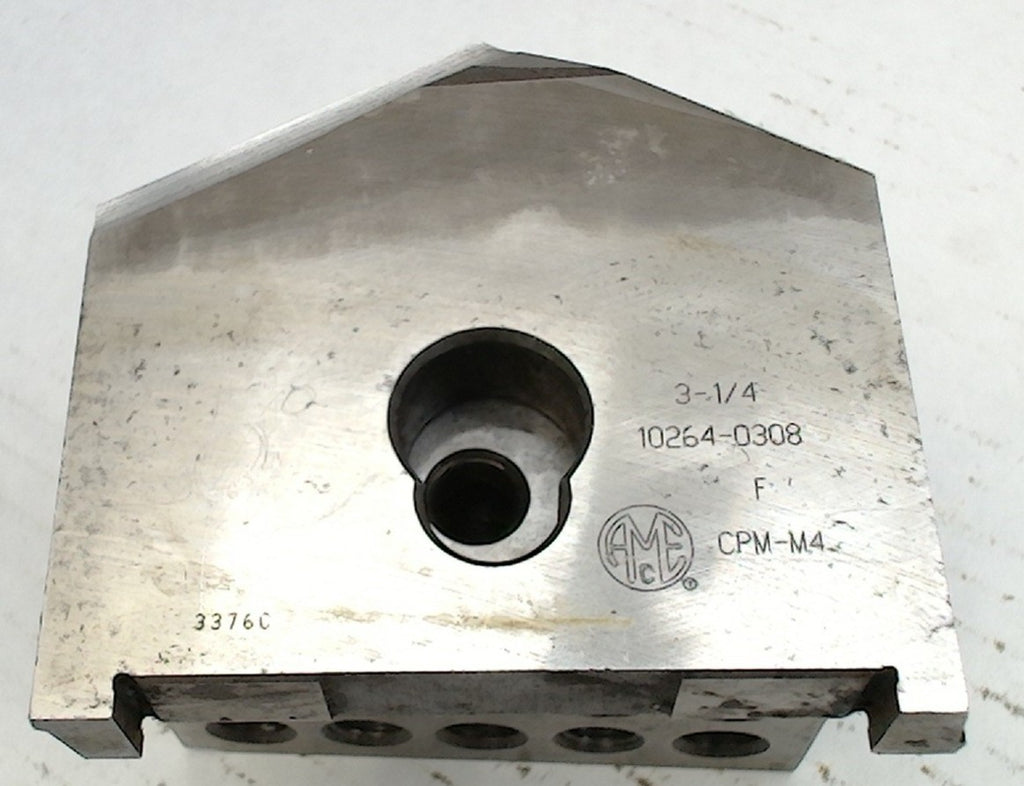 Lot 100-1159 Allied Machine CPM-M4 Spade Drill Insert: 3-1/4" Dia, Seat Size F, Powdered Metal, 130 deg Point