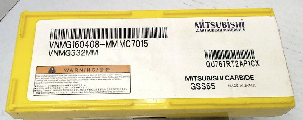 Lot 200-1208 Mitsubishi VNMG160408-MM MC7015 Indexable turning inserts