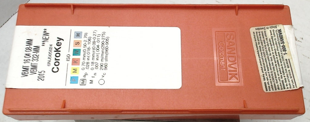 Lot 200-1211 Sandvik VBMT160408-MM Indexable turning inserts