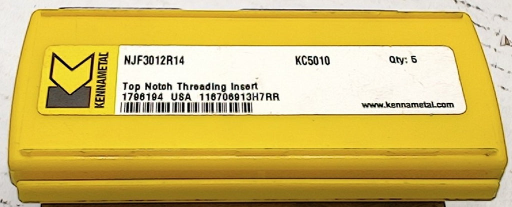 Lot 200-1213 Kennametal NJF3012R14 KC5010 Topnotch threading Inserts