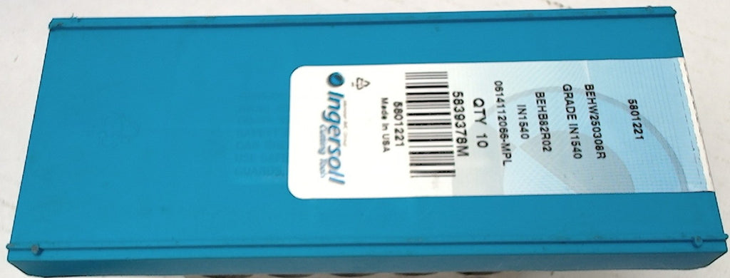 Lot 100-1161 Ingersoll BEHB82R02 Indexable milling inserts