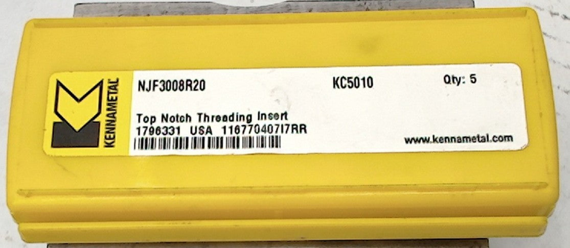 Lot 200-1216 Kennametal NJF3008R20 Top notch threading inserts