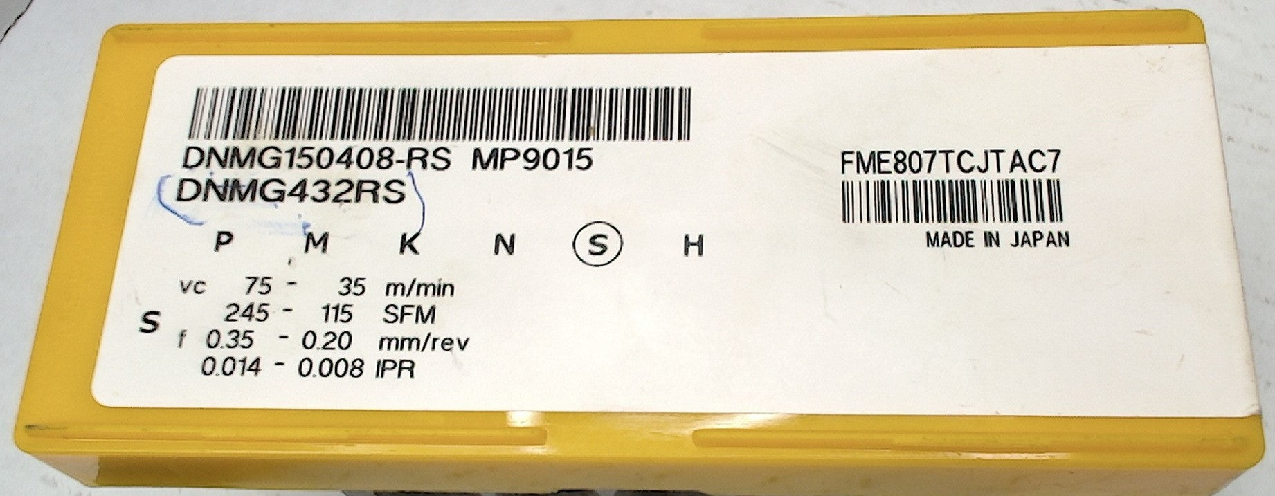 Lot 200-1219 Mitsubishi DNMG150408-RS MP9015 Indexable turning inserts