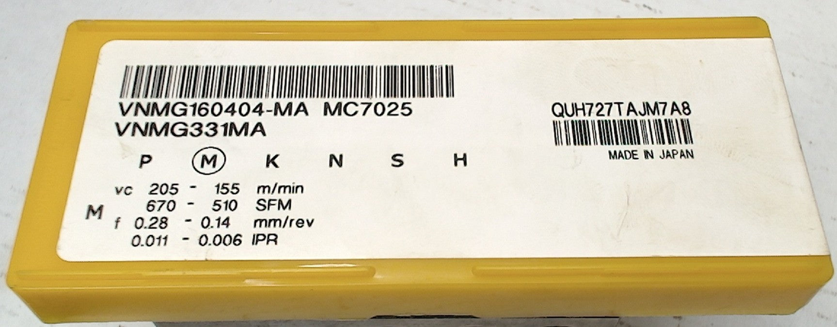 Lot 200-1222 Mitsubishi VNMG160404-MA MC7025 Indexable turning inserts
