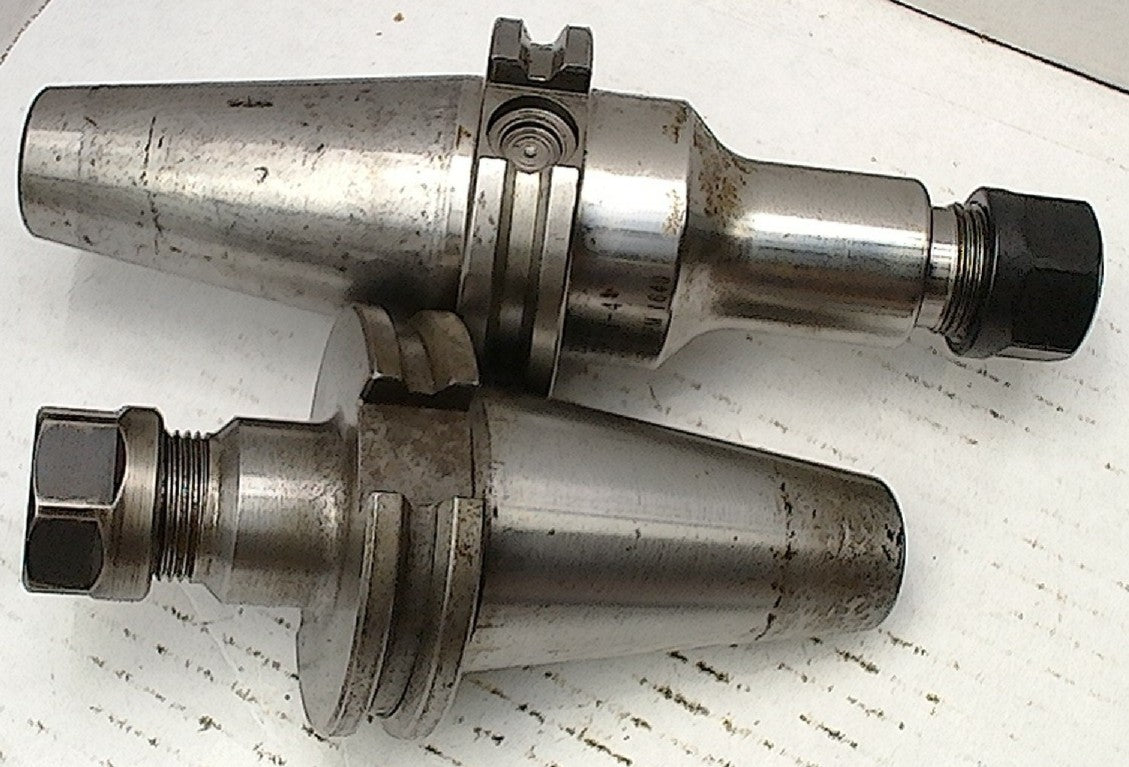 Lot 800-1010 Used Cat40-ER16 tool holders With nuts