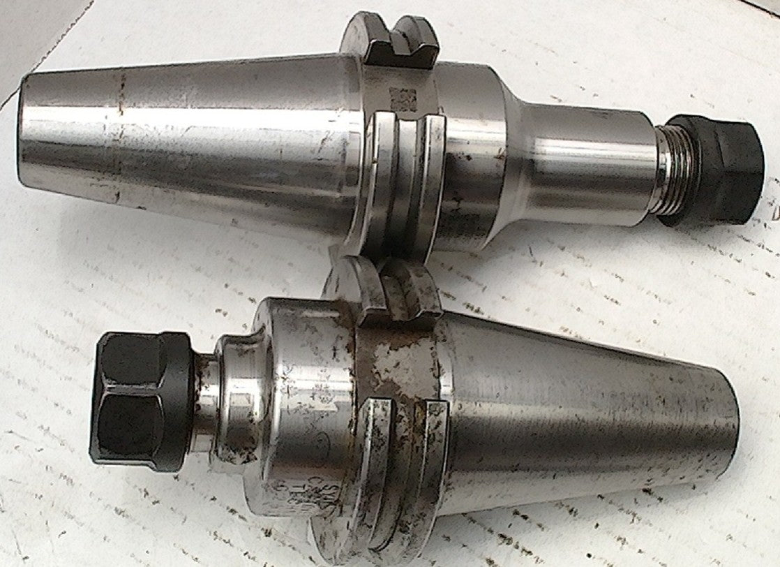 Lot 800-1012 Used Cat40-ER16 tool holders With nuts