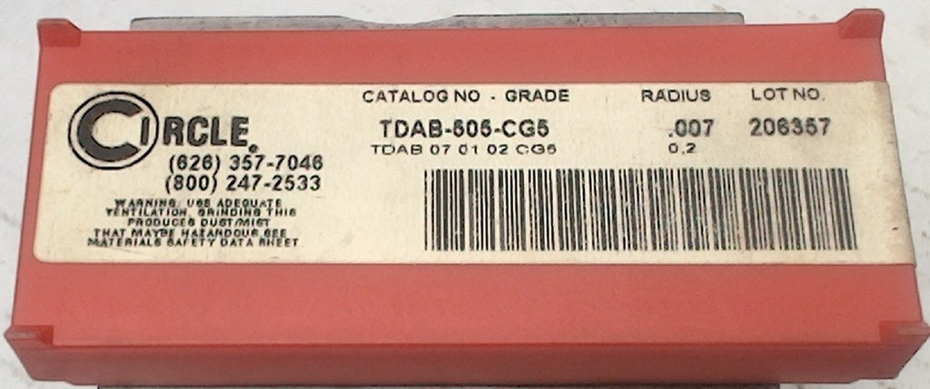 Lot 200-1229 Circle TDAB-505-CG5 Indexable boring inserts