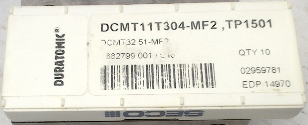 Lot 200-1232 Seco DCMT32.51-MF2 TP1501 Indexable turning inserts