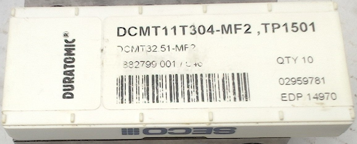 Lot 200-1232 Seco DCMT32.51-MF2 TP1501 Indexable turning inserts